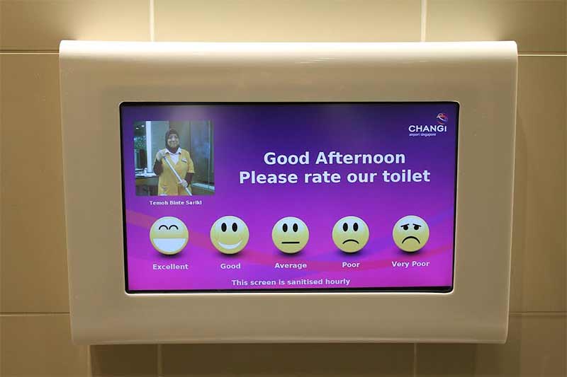 Please rate our toilet - sign in Changi airport