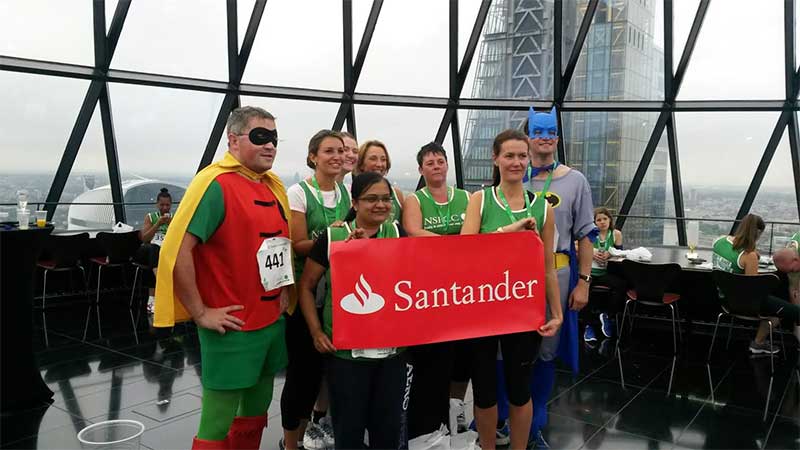 Santander tower runners in the Gherkin for NSPCC