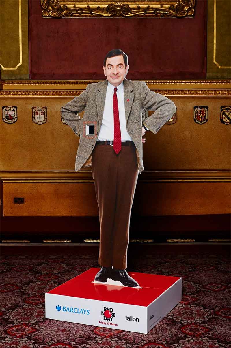 Rowan Atkinson Red Nose Day 2015 statue