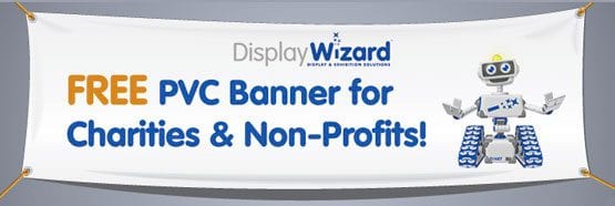 Display Wizard PVC banner for chairities