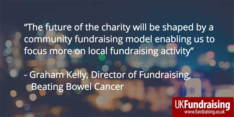 Quote on future of Beating Bowel Cancer and community fundraising by Graham Kelly