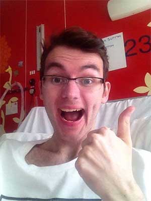 Stephen Sutton - thumbs up