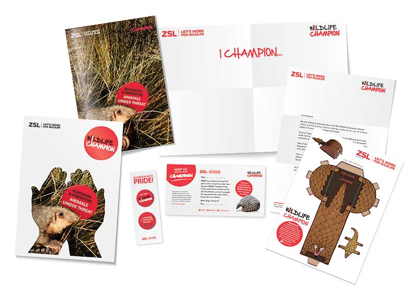 Welcome pack for ZSL Wildlife Champions who support Animals Under Threat