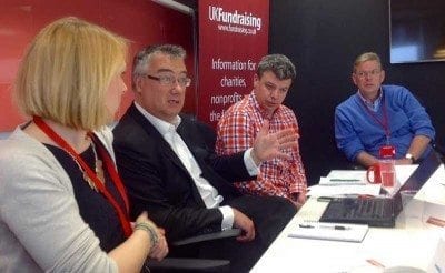 Tim Hunter, Oxfam, (second from right) in SMS fundraising roundtable