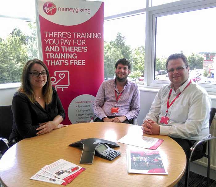 Members of Virgin Money Giving's training team for charities