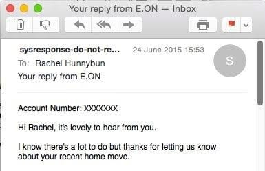 E-ON customer services email