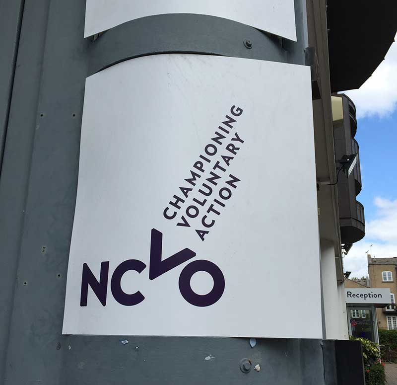 NCVO's office sign, London