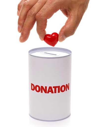 Putting a heart in a collecting tin