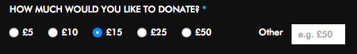 I would like to donate - prompted levels of giving