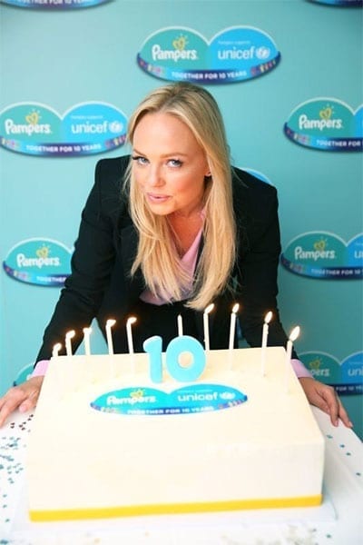 Emma Bunton and 10th anniversary cake