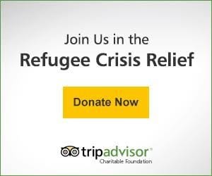 TripAdvisor refugee crisis relief appeal button