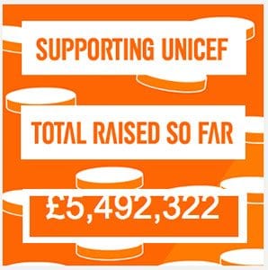 Total raised by easyJet for Unicef in three years