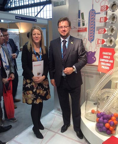 Rob Wilson MP at CAF stand at Conservative Party Conference, 2015