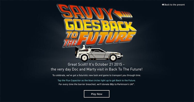 Savvy Marketing's Back to the Future game in aid of Parkinson's UK