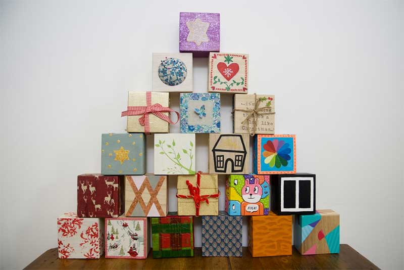 Hand-crafted boxes make up an unusual Advent Calendar in aid of Oxfam